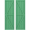Ekena Millwork Americraft 5-Board Wood 2 Equal Panel Frmd Board-n-Batten Shutters w/Dbl Z-Bar, ARW102BF518X77LPH, PR ARW102BF518X77LPH - alternate 1